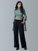Load image into Gallery viewer, Go Colors Black Fleece Wide Pant
