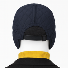Load image into Gallery viewer, Romano nx Quilted Navy blue Winter Cap with Ear Flaps for Men &amp; Women – Snow, Rain &amp; Wind Proof Outdoor Hat, Adjustable Warm Insulated Design
