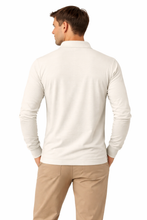 Load image into Gallery viewer, Romano nx Men's 100% Cotton Long Sleeve Regular Fit Polo T-Shirt Off White
