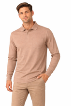 Load image into Gallery viewer, Romano nx Men's 100% Cotton Long Sleeve Regular Fit Polo T-Shirt Dusty Grey
