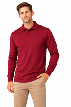 Load image into Gallery viewer, Romano nx Men's 100% Cotton Long Sleeve Regular Fit Polo T-Shirt Hot Wine
