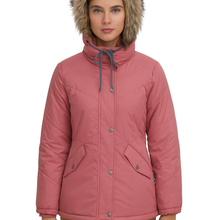 Load image into Gallery viewer, Romano nx Women’s Best Snow Jacket for Leh Ladakh, Kashmir, Canada, Switzerland Trips | Warm Fur Hooded Winter Coat
