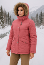 Load image into Gallery viewer, Romano nx Women’s Best Snow Jacket for Leh Ladakh, Kashmir, Canada, Switzerland Trips | Warm Fur Hooded Winter Coat
