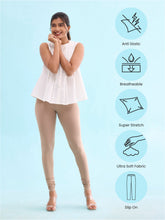 Load image into Gallery viewer, Go Colors Beige Cotton Stretch Churidar
