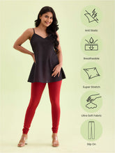 Load image into Gallery viewer, Go Colors Cherry Cotton Stretch Churidar
