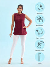 Load image into Gallery viewer, Go Colors Cream Cotton Stretch Churidar
