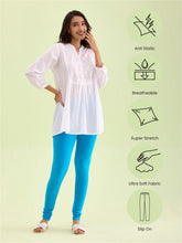 Load image into Gallery viewer, Go Colors Firozee Cotton Stretch Churidar
