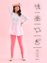 Load image into Gallery viewer, Go Colors Light Pink Cotton Stretch Churidar
