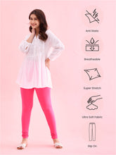 Load image into Gallery viewer, Go Colors Light Rose Cotton Stretch Churidar
