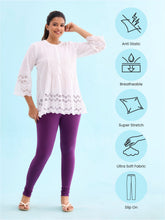 Load image into Gallery viewer, Go Colors Medium Purple Cotton Stretch Churidar
