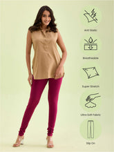 Load image into Gallery viewer, Go Colors Medium Violet Cotton Stretch Churidar
