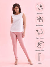 Load image into Gallery viewer, Go Colors Dusty Rose Nylon Stretch Shimmer Churidar
