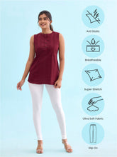 Load image into Gallery viewer, Go Colors White Nylon Stretch Shimmer Leggings
