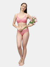 Load image into Gallery viewer, Sonari Bridal Non Padded Medium Coverage Wirefree Lace Lingerie Set with Low Rise Panty – DEENA

