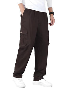 Romano nx Cotton Casual Cargo Track Pant for Men- Lower with Multi-Pockets & Side Zipper Pockets Dark Grey