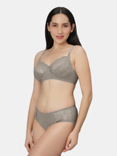Load image into Gallery viewer, Sonari Non Padded Medium Coverage Nylon Spandex Bridal Lingerie Set with Mid Rise Panty – DONA
