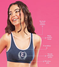 Load image into Gallery viewer, Enamor XO Denim Blue Non-Wired Removable Padding Regular Bra
