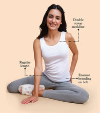 Load image into Gallery viewer, Enamor Sleeveless Scoop Neck Regular Length Tank Top For Women - Relaxed Fit, Soft and Breathable Cotton - E025 (White)
