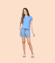 Load image into Gallery viewer, Enamor Essentials Womens E062-Mid Rise Relaxed Fit Thigh Length Jersey Shorts
