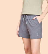 Load image into Gallery viewer, Enamor Essentials Womens E062-Mid Rise Relaxed Fit Thigh Length Jersey Shorts
