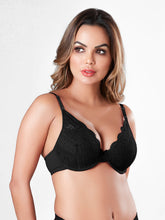 Load image into Gallery viewer, Sonari Padded Wired Lace Balconette Plunge Bra with Detachable Straps and U-Back – EMILY
