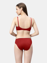 Load image into Gallery viewer, Sonari Non Padded Medium Coverage Wirefree Jacquard Lace Bridal Lingerie Set with Low Rise Panty – ERTICA
