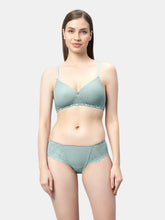 Load image into Gallery viewer, Sonari Non Padded Medium Coverage Wirefree Nylon Lace Lingerie Set with Low Rise Panty – EXOTICA
