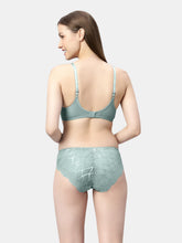 Load image into Gallery viewer, Sonari Non Padded Medium Coverage Wirefree Nylon Lace Lingerie Set with Low Rise Panty – EXOTICA

