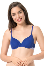 Load image into Gallery viewer, Amante every de Padded Wired Sassy Stripes T-Shirt Bra - Royal Blue
