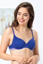 Load image into Gallery viewer, Amante every de Padded Wired Sassy Stripes T-Shirt Bra - Royal Blue
