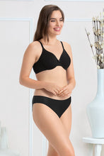 Load image into Gallery viewer, Amante every de Non-Padded Wired Cotton Embrace Full Cover Bra - Black
