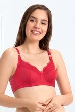 Load image into Gallery viewer, Amante every de Lace Contour Non-Padded Non-Wired Full Cover Bra - Crimson
