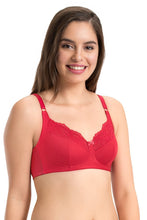 Load image into Gallery viewer, Amante every de Lace Contour Non-Padded Non-Wired Full Cover Bra - Crimson
