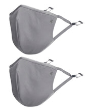 Load image into Gallery viewer, Jockey Unisex Polyester Mesh and Super Combed Cotton Woven Face Mask with Adjustable Nose-clip and Soft Elastic Ear Loops - Performance Grey (Pack of 2) FM02

