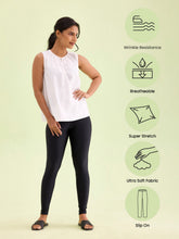 Load image into Gallery viewer, Go Colors Black Nylon Stretch Shimmer Leggings
