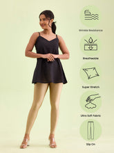 Load image into Gallery viewer, Go Colors Deep Gold Nylon Stretch Shimmer Leggings
