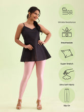 Load image into Gallery viewer, Go Colors Dusty Rose Nylon Stretch Shimmer Leggings
