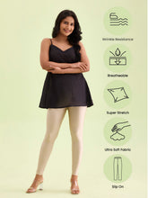 Load image into Gallery viewer, Go Colors Light Gold Nylon Stretch Shimmer Leggings
