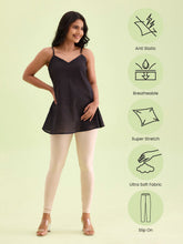 Load image into Gallery viewer, Go Colors Light Beige Cotton Stretch Ankle Length Leggings
