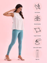 Load image into Gallery viewer, Go Colors Light Mint Cotton Stretch Ankle Length Leggings
