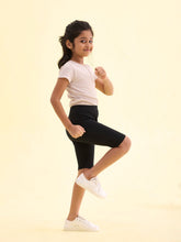 Load image into Gallery viewer, Go Colors Black Cotton Stretch  Cycling Shorts
