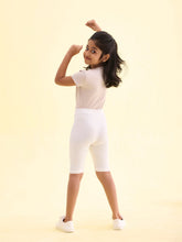 Load image into Gallery viewer, Go Colors Cream Cotton Stretch  Cycling Shorts
