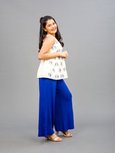 Load image into Gallery viewer, Go Colors Royal Blue Viscose Stretch Knit Palazzo
