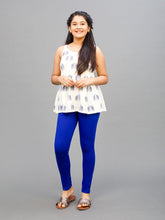 Load image into Gallery viewer, Go Colors Young Royal Cotton Stretch  Ankle Length Leggings

