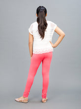 Load image into Gallery viewer, Go Colors Light Rose Cotton Stretch  Ankle Length Leggings
