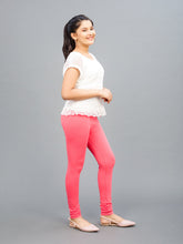 Load image into Gallery viewer, Go Colors Light Rose Cotton Stretch  Ankle Length Leggings
