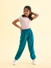 Load image into Gallery viewer, Go Colors Peacock Green Cotton Joggers
