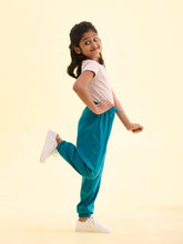 Load image into Gallery viewer, Go Colors Peacock Green Cotton Joggers

