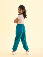 Load image into Gallery viewer, Go Colors Peacock Green Cotton Joggers
