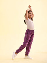 Load image into Gallery viewer, Go Colors Purple Cotton Joggers
